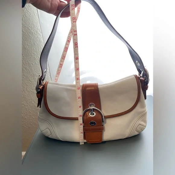 COACH, Soho Hampton buckle bag, cream & brown leather - Picture 8 of 8